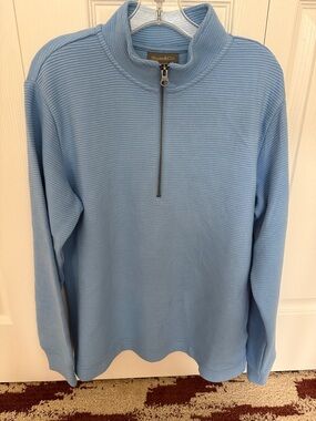 Style & Co. Ladies Sky Blue Half-Zip Ribbed Sweater and pant .. size S